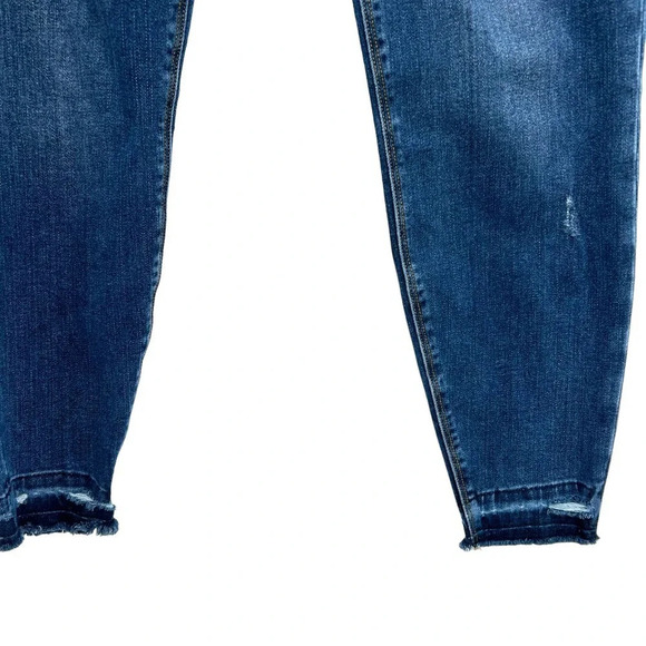Spanx Distressed Ankle Skinny Jeans Medium Wash Blue Size‎ Large - Picture 5 of 9